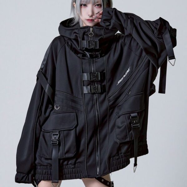 Cyber ​​Switch Volume Neck Jersey Hoodie