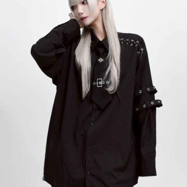 Long Sleeve Shirt with Stitched Tie