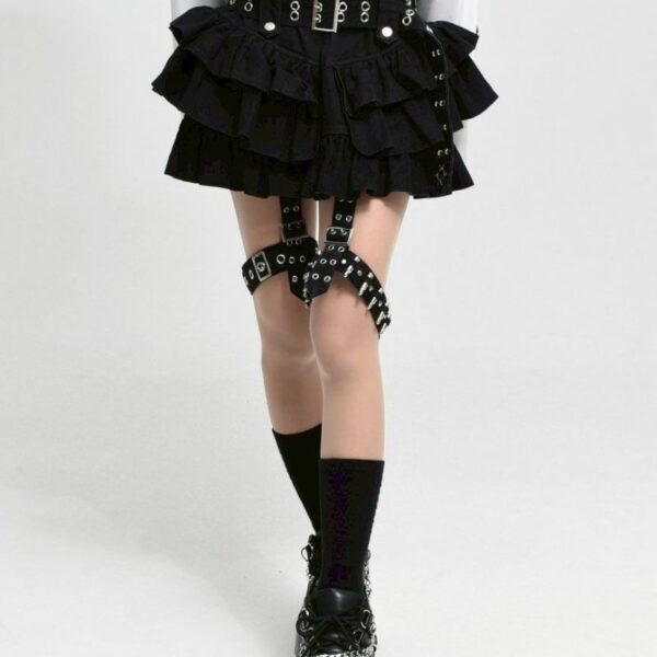 Frilled Skirt with Garter Belt