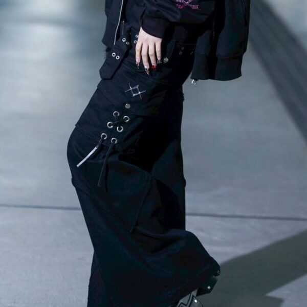 Fur Denim Jeans with Pouch Belt