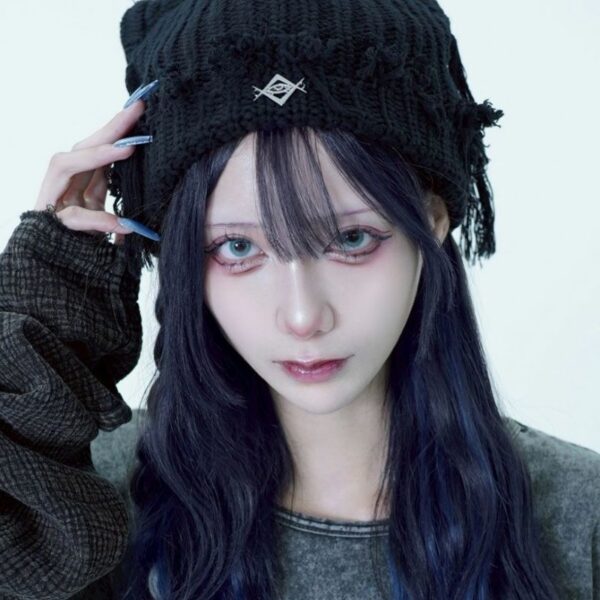 Fringe Cat Ear Knit Hat