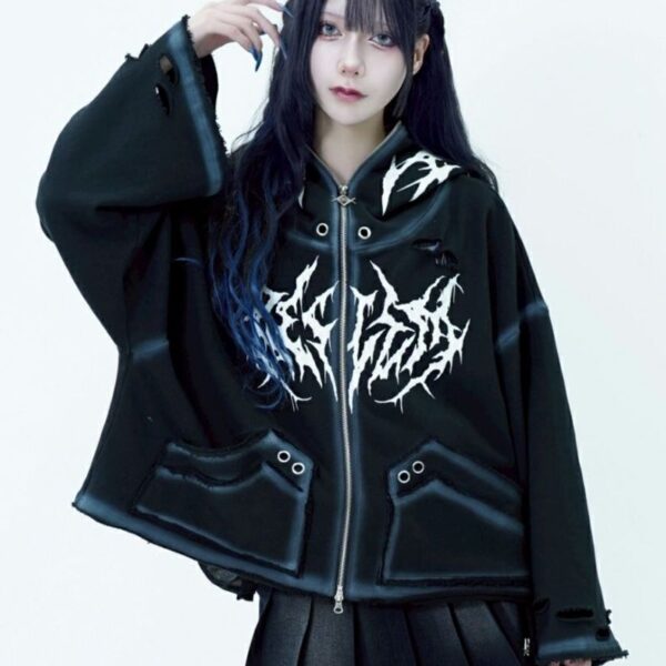 2-way Cropped Zip Hoodie