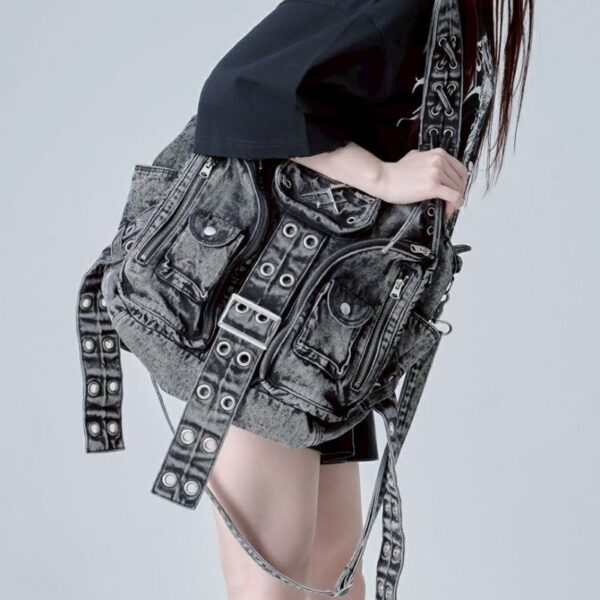 2-Way Denim Shoulder Bag