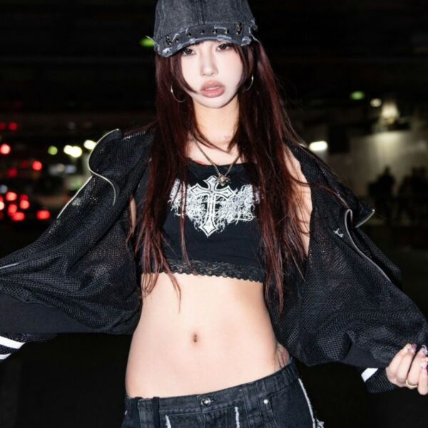 Lace Cross Print Camisole