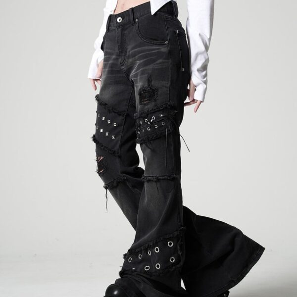 Cut-Off Flared Denim Pants