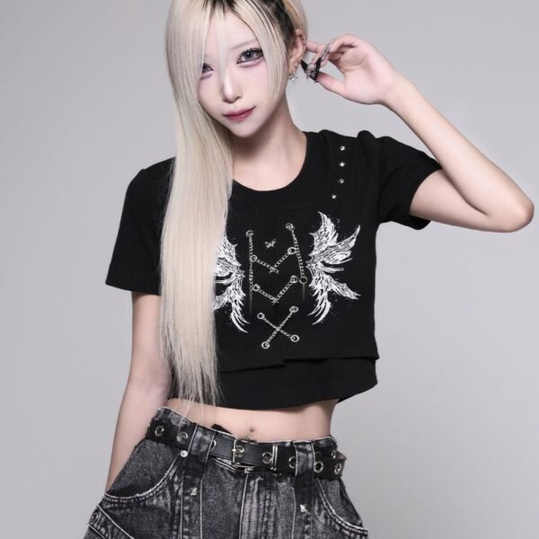 Ribbed Layered Cropped Cut and Sew Top
