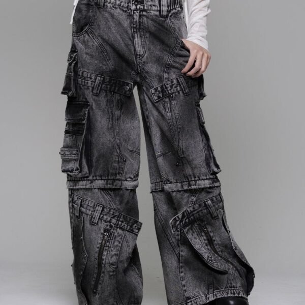 2-Way Remake Design Wide Denim Pants