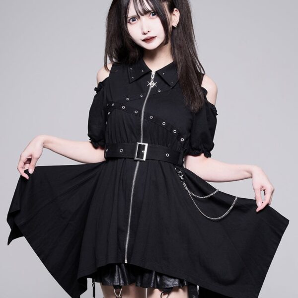 REFLEM Cross Belt Zip Dress