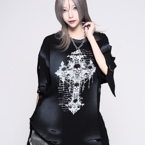 REFLEM Double Gauze Damaged Design Top