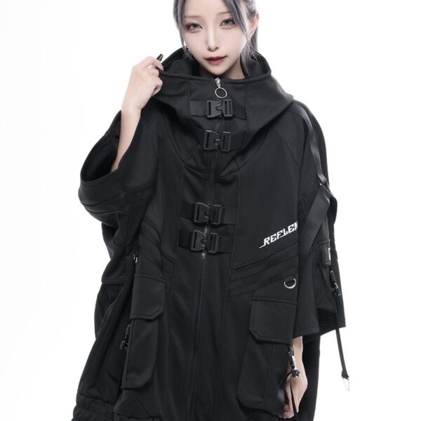 REFLEM Cyber ​​Switch Half-Sleeve Neck Hoodie