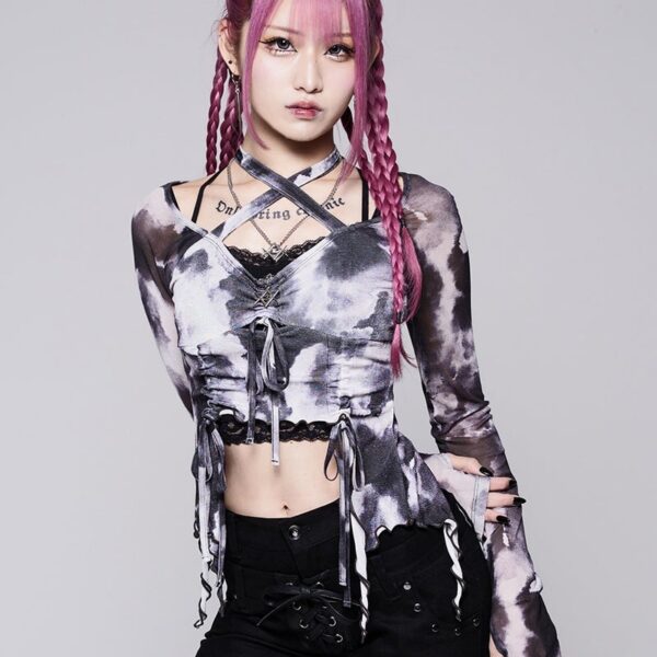 REFLEM Shirred Sheer Top