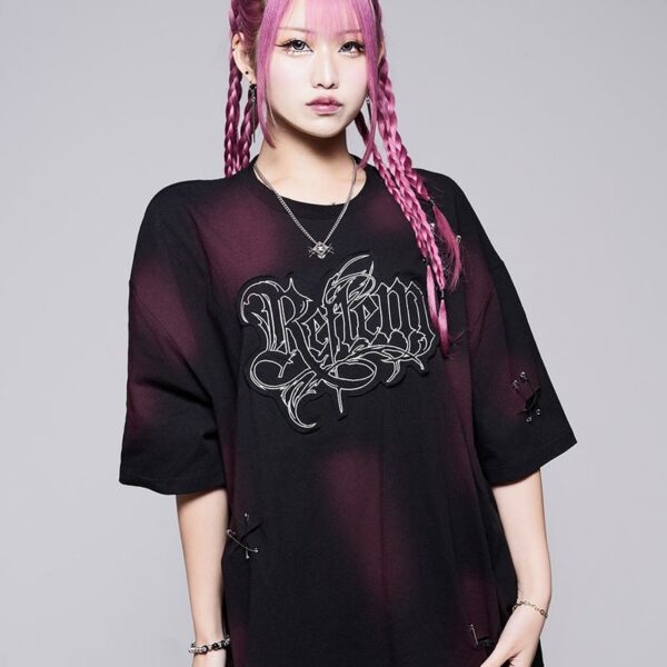REFLEM Pigment-Processed Damaged T-Shirt